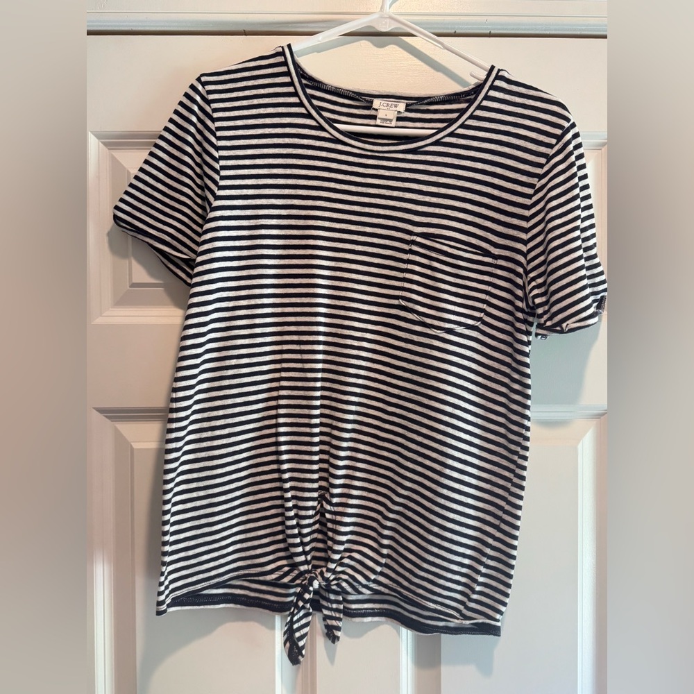 J. Crew Navy and White Striped Tee